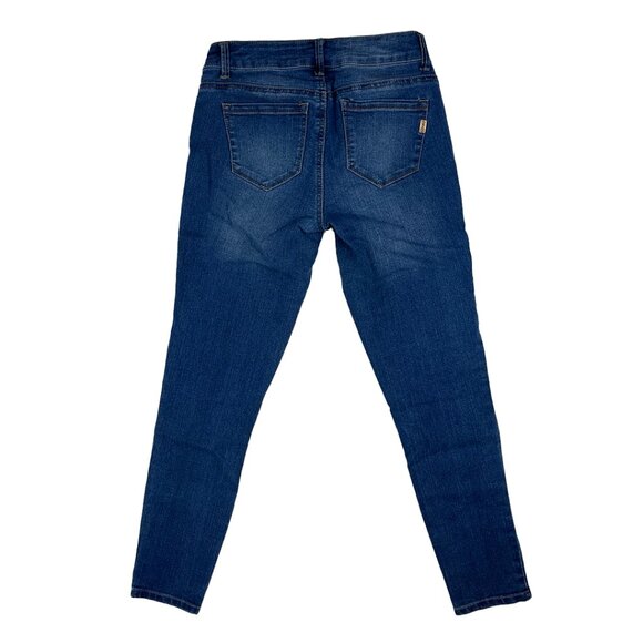 1822 Denim Blue Ankle Jeans Sz 27 Slim Straight Leg Stretch Medium Wash Low Rise - Picture 3 of 14
